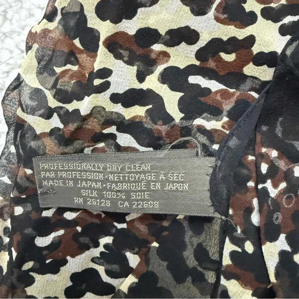 Echo Women's Silk Camo Print Scarf - Black, Brown, and Tan 21.5*21.5 - Picture 3 of 5